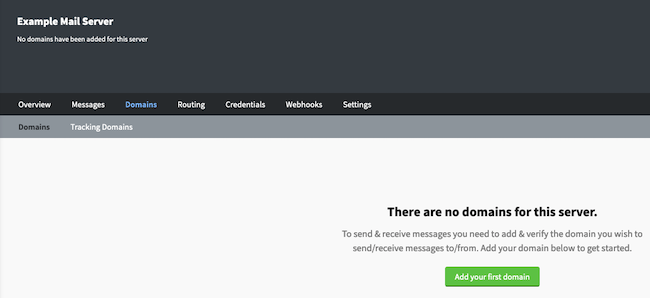 The Postal Create Domain Page The Postal Create Domain Page