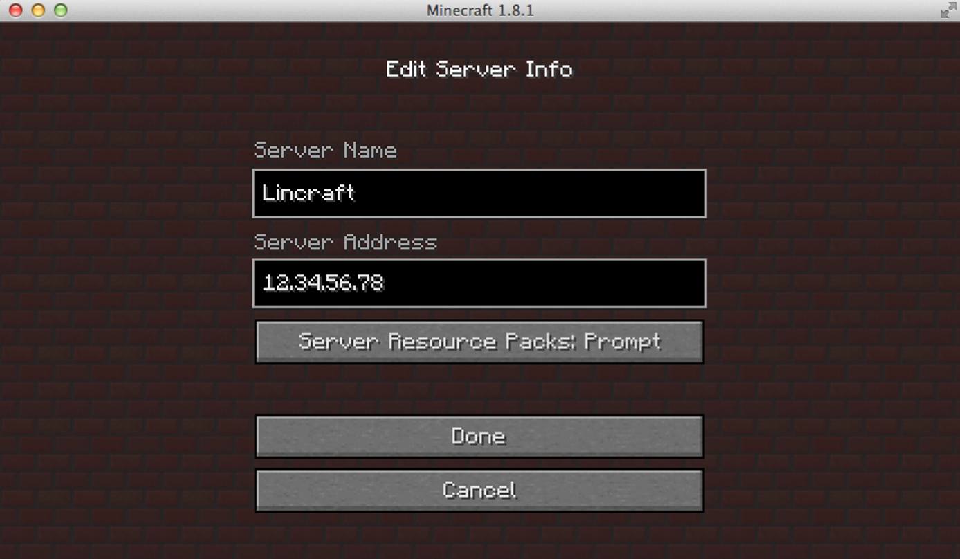 Edit Server Info. Edit Server Info.