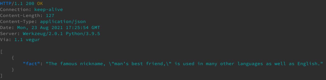 Syntax highlighting in HTTPie Syntax highlighting in HTTPie